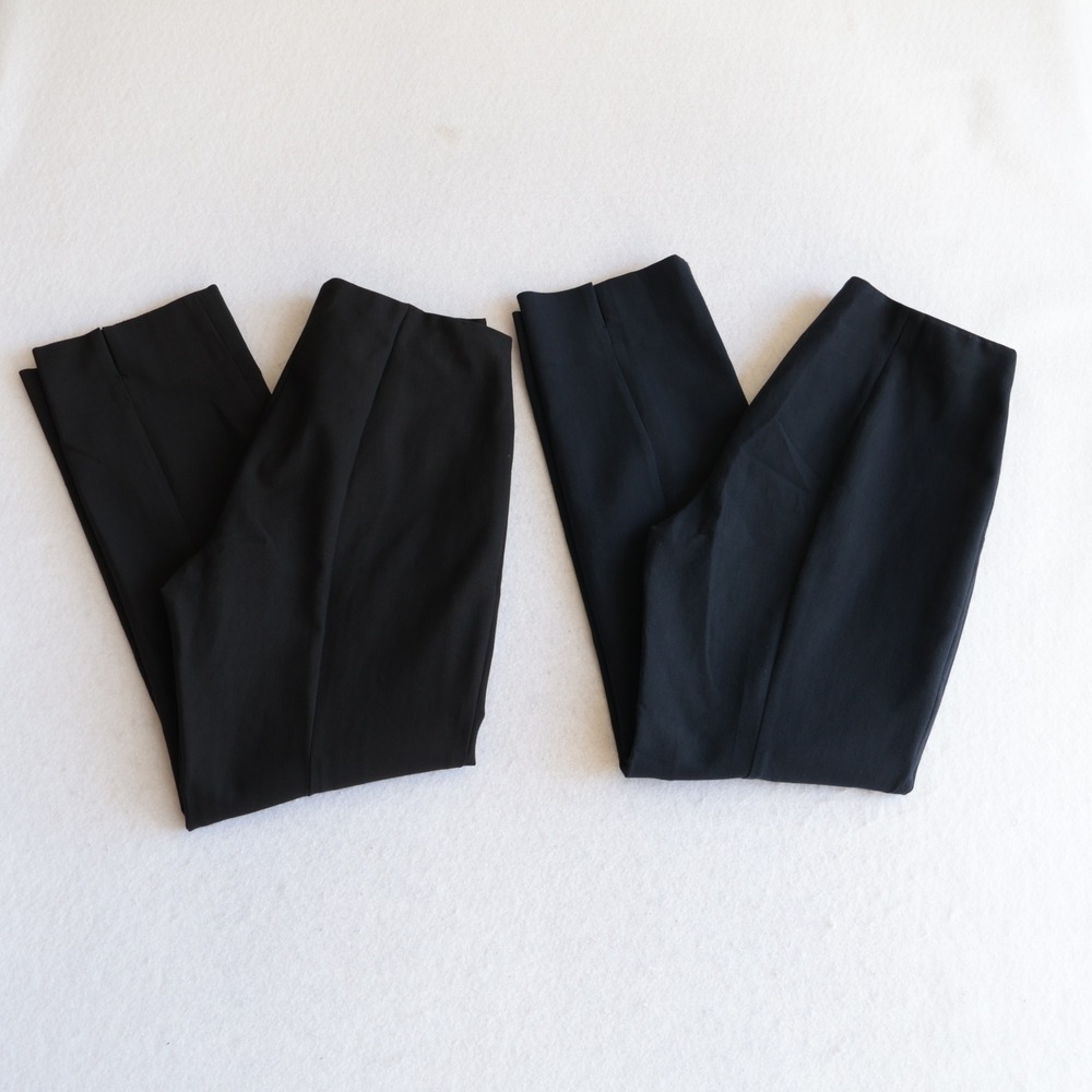 Vince Womens Black and Navy Side Zip Seam Front Stretch Trousers Lot Size M